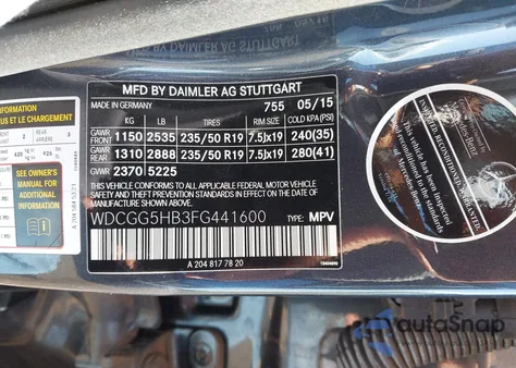 2015 Mercedes-Benz Glk 350 z USA, uszkodzony, nr VIN WDCGG5HB3FG441600